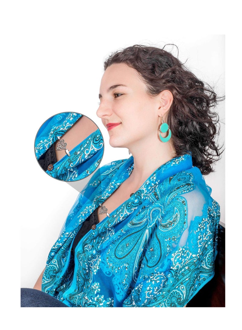 KASTWAVE Shirt Clips, Dresses Shirt Clips Cardigan Clips Vintage Sweater Shawl Clips Retro Brooch Pins Collar Chain Clips for Women Girls Dresses Cardigan Collar Safety Pins(12 Pieces) - Image 4