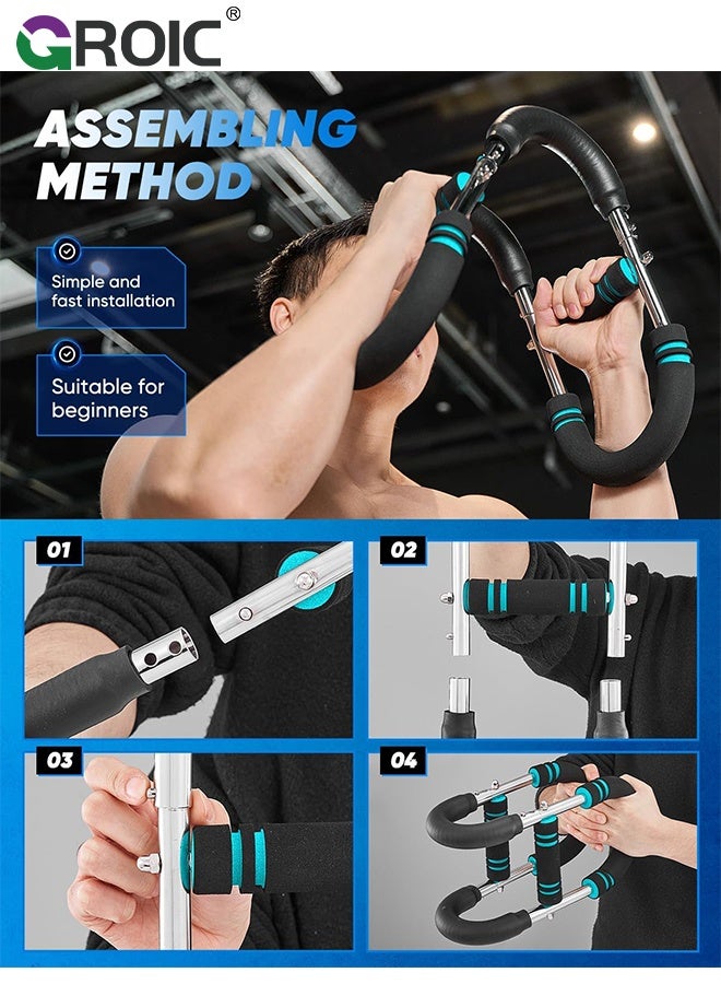 Twister Arm Trainer, PowerTwist Arm Trainer, Adjustable Forearm Strengthener, Arm Exercise Equipment, Chest Trainer,Chest Workout Equipment, Portable Spring Resistance for Home Workout Equipment