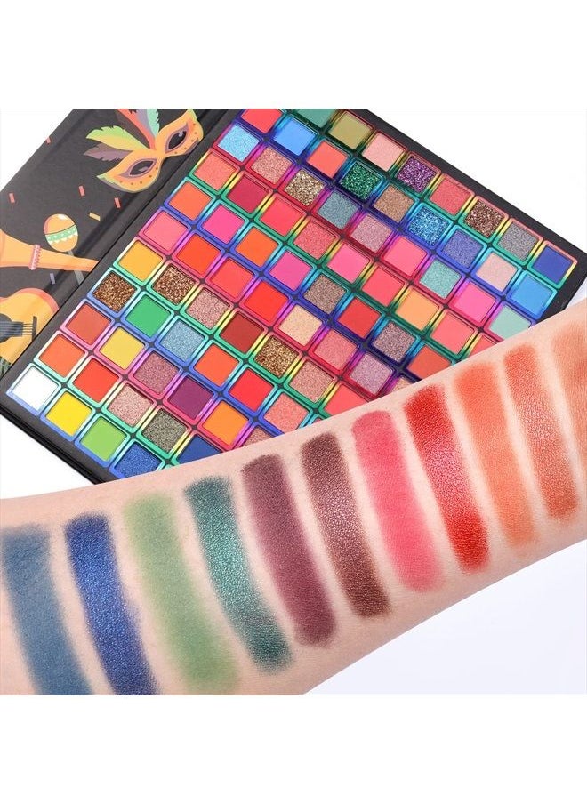 BONNIE CHOICE 99 Colors Eyeshadow Palette,Rainbow Eye Makeup Palette,Professional Matte Glitter Makeup Pallet,Highly Pigmented Shimmer Metallic Eyeshadow Pallet Colorful Powder Long Lasting Eye Shadow  - Image 5