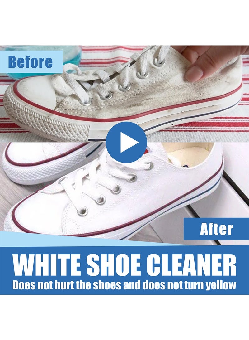 JUE-FISH White Shoe Cleaner, Gentle Deep Cleaning Brighten Polish and Smooth Leather Shoes and Boots, Sneaker Cleaner, White Shoes Cleaning Cream 100g - Image 2