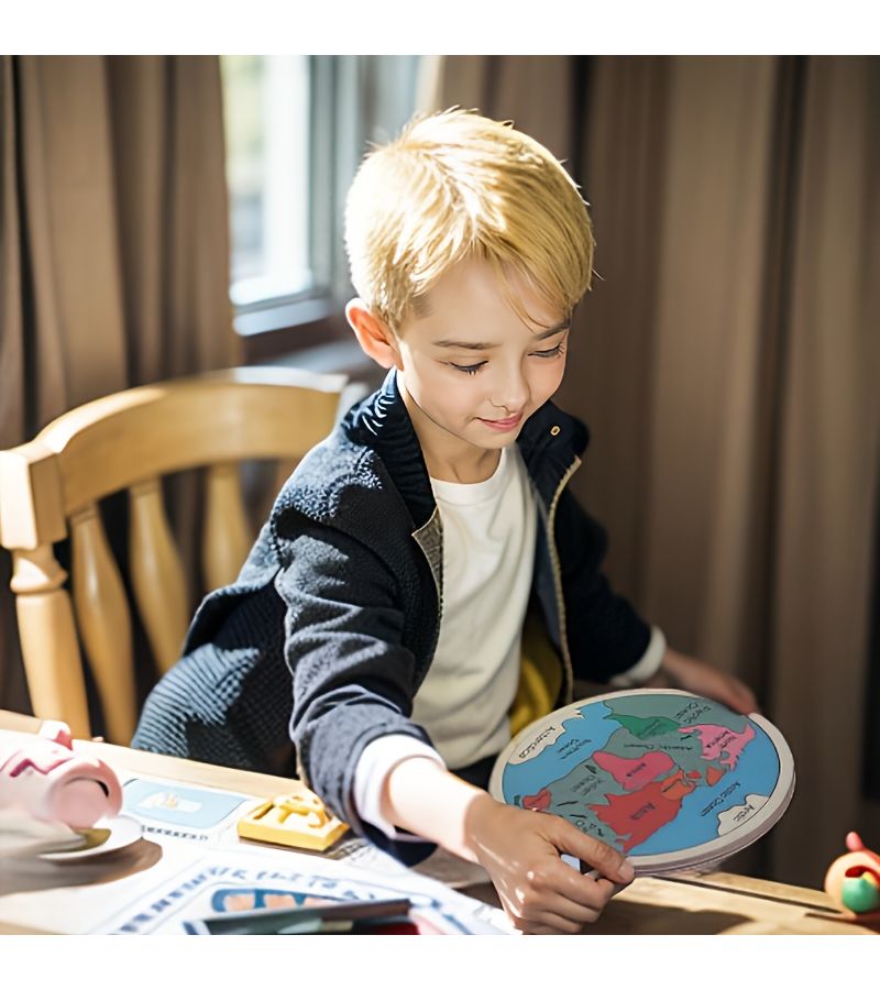 Wooden Seven Continents Color Puzzle Geography Learning Toy Educational Gift - Image 5