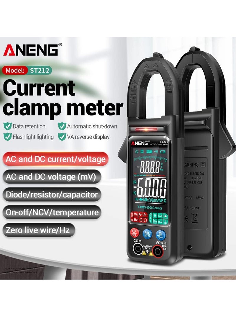ANENG ST212 Clamp Multimeter Digital Display Auto-ranging Portable Multifunctional Meter Ammeter,Black  - Image 4