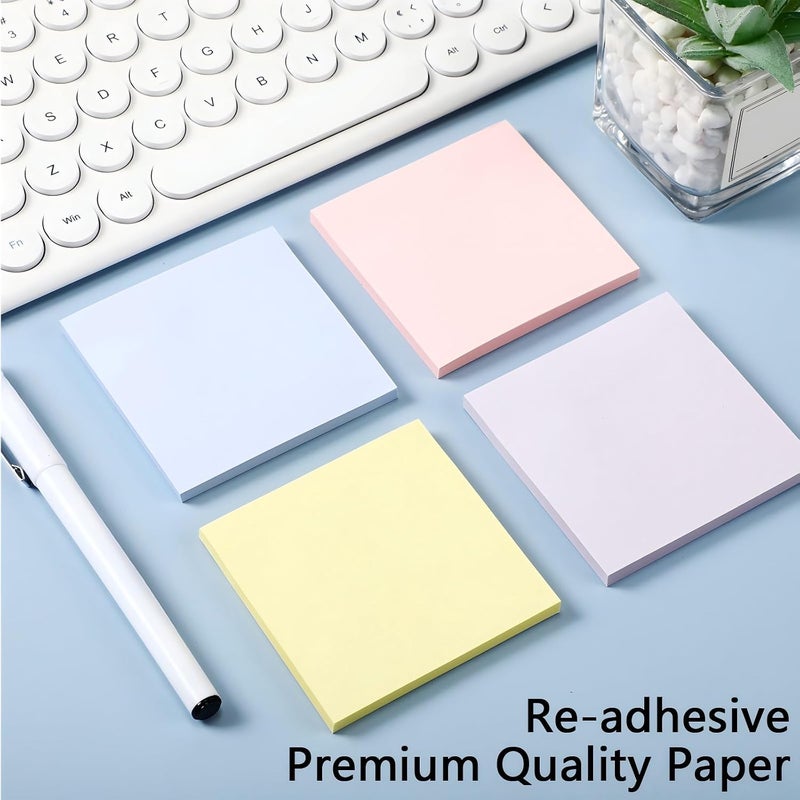 Thenshop 12 Pads Sticky Notes 3''x3'', Self Stick Notes Pads Office Supplies, 4 Gradient Colors Vintage Color 50 Sheets/pad for School,Office, Home(Morandi Color Mixing) - Image 4