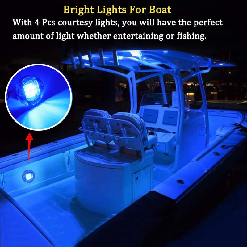 Boaton Boat LED Night Fishing Lights, Courtesy Lights, Deck Lights, Marine Boat Led Lights, Boat Interior Lights, Boat Navigation Lights, Navigation Lights For Boats Led (Blue) - Image 3