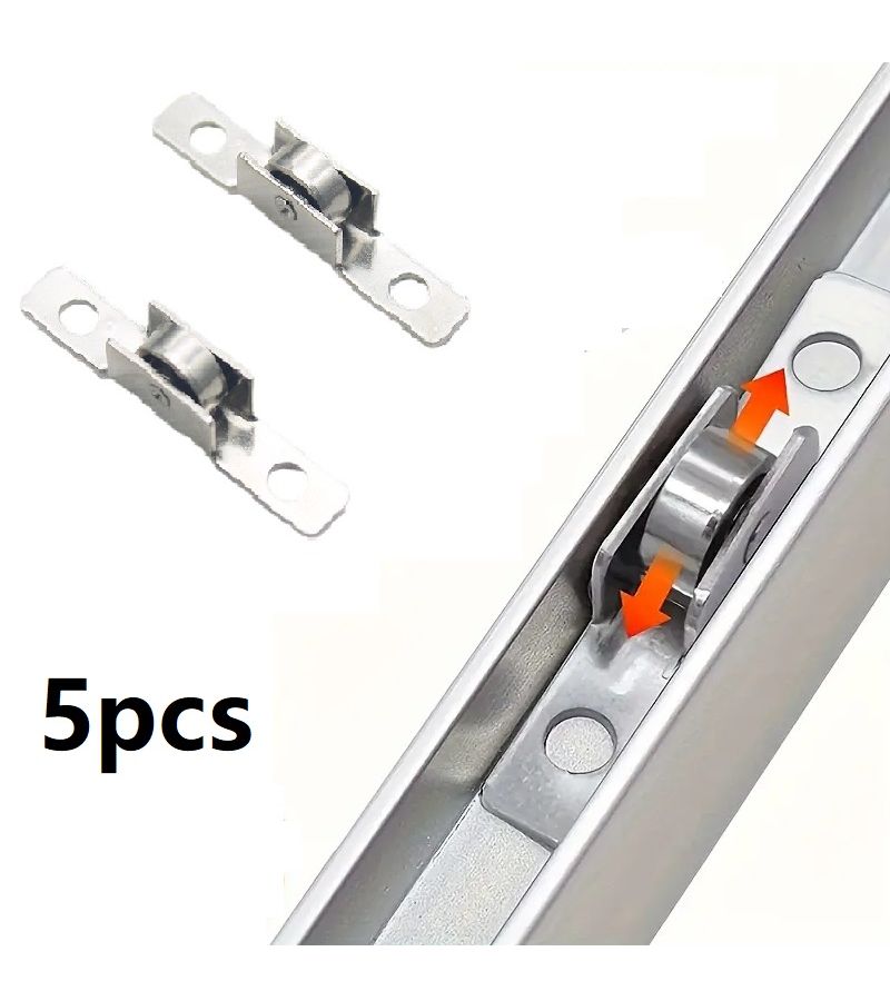 Silvery Heavy Duty Sliding Door Rollers 5pcs H Roller System Replacement for Commercial Residential Use - Image 1