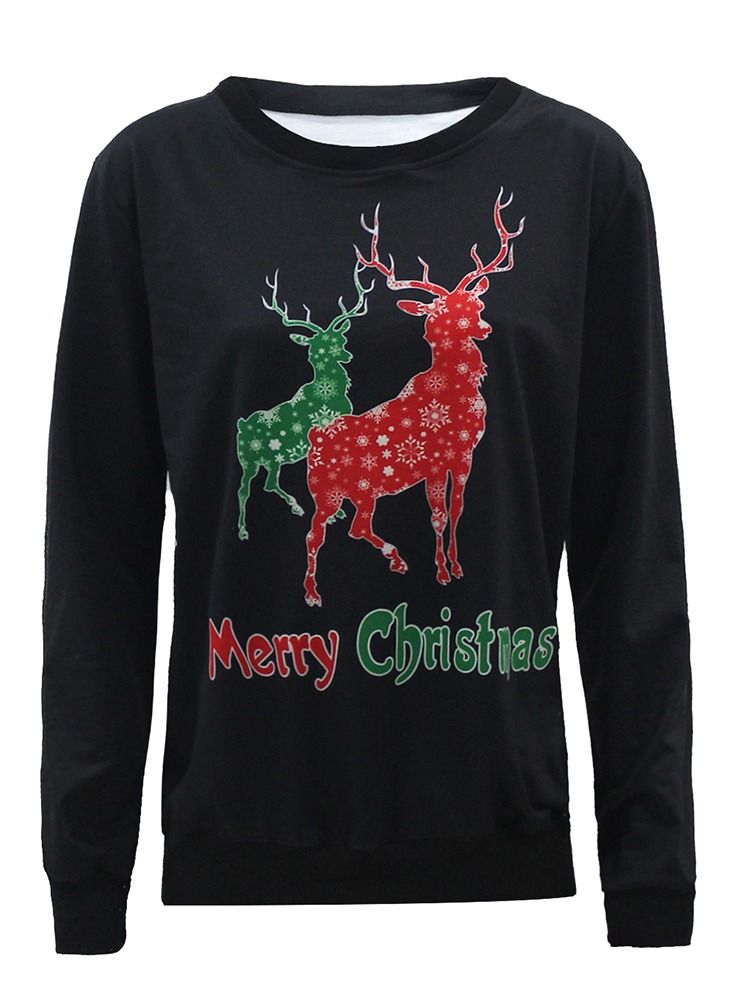 Loquat Autumn/winter New Santa Elk Shirt with Long Sleeves and round Neck  - Image 1
