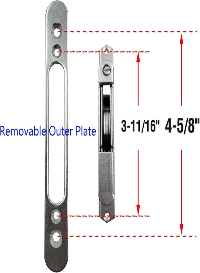 HauSun Mortise Lock with 45 Degree Keyway and Round Faceplate,Adjustable,Spring-Loaded Hook Latch Replacement for Sliding Patio Doors Constructed of Wood, Aluminum and Vinyl, 4-5/8" - Image 3