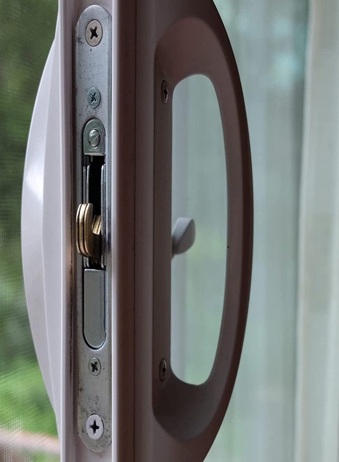 HauSun Mortise Lock with 45 Degree Keyway and Round Faceplate,Adjustable,Spring-Loaded Hook Latch Replacement for Sliding Patio Doors Constructed of Wood, Aluminum and Vinyl, 4-5/8" - Image 5