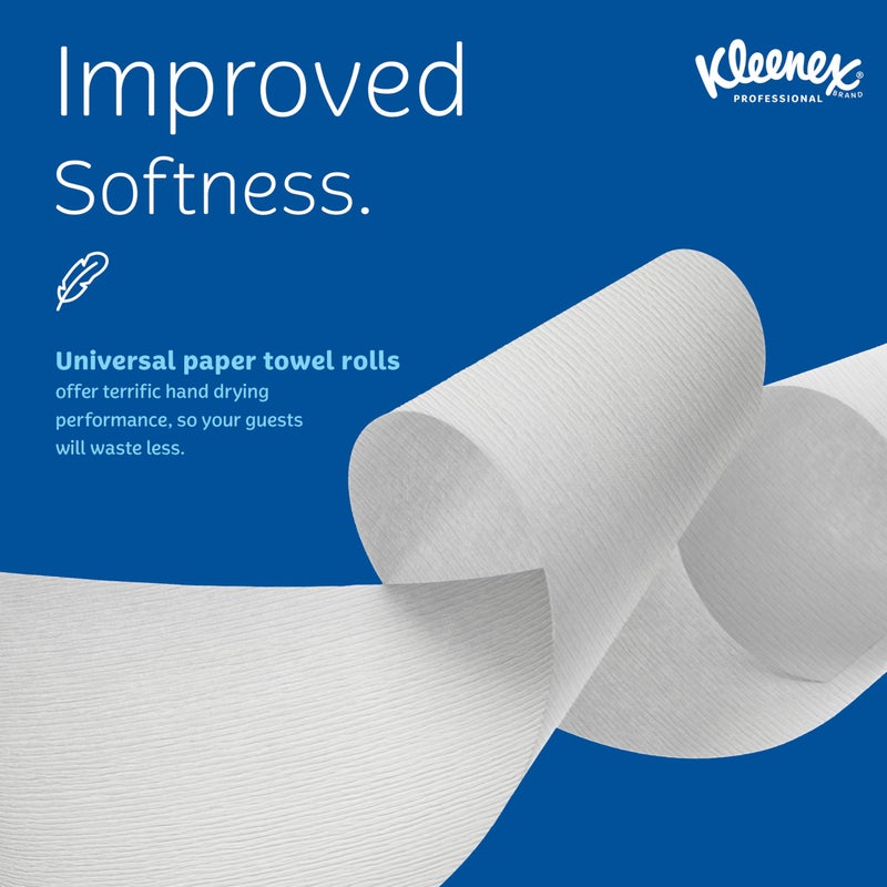 Kleenex Professional Universal Hard Roll Paper Towels, Bulk (50606), Hardwound 1.75" Core, Premium Absorbency Pockets, White (6 Rolls at 600' Each, 3,600'/Case) - Image 4