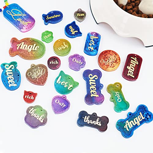 japleed Cute Pet Tag Resin Mold, Silicone Keychain Molds for Resin, Dog Bone Cat Tag Resin Molds for Epoxy Casting Polymer Plaster Clay DIY Art Crafts Pendant Charm Decoration - Image 3