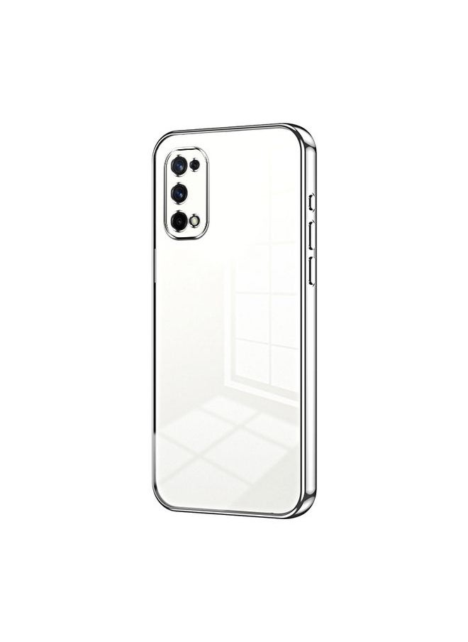 HuHa Case Cover For Realme X7 / Q2 Pro Transparent Plating Fine Hole Phone Case Silver 
