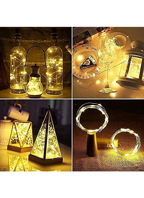 Generic Fairy Cork Light 20 LED Waterproof Cork String Light 2M Battery Oprated for Home Decoration Wedding Christmas Decoration Indoor Outdoor Decorations DIY Crafts 8  - Image 3