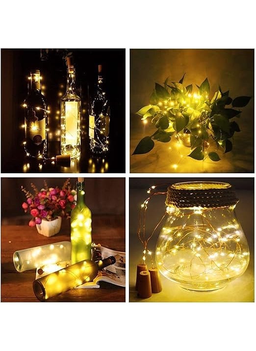 Generic Fairy Cork Light 20 LED Waterproof Cork String Light 2M Battery Oprated for Home Decoration Wedding Christmas Decoration Indoor Outdoor Decorations DIY Crafts 8  - Image 2