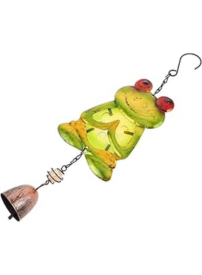 Frog Wind Chime Vibrant Painted Glass Calming Sounds Indoor Outdoor Decoration - Image 1