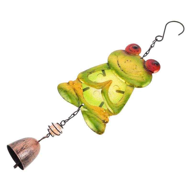 Frog Wind Chime Vibrant Painted Glass Calming Sounds Indoor Outdoor Decoration - Image 2