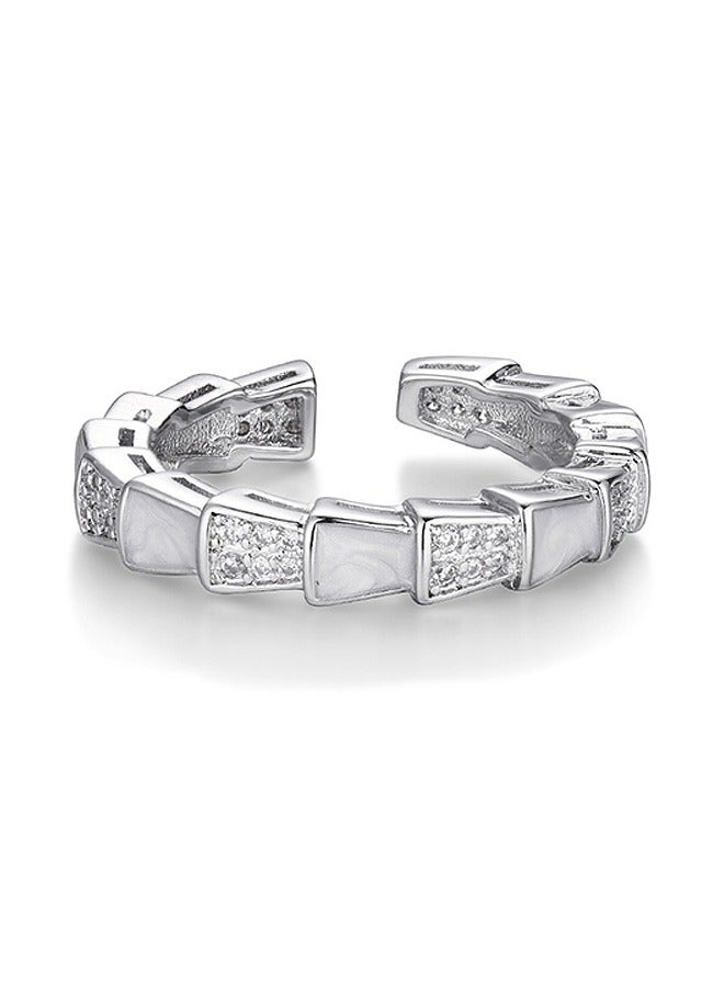 بيوند خاتم عقدة متقاطعة، خاتم ياقوت تيتانيوم مضاد للبهتان، خاتم فاخر للنساء والرجال (فضي) - Image 1