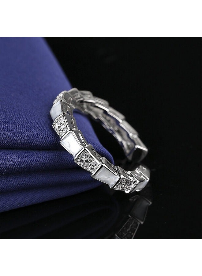 بيوند خاتم عقدة متقاطعة، خاتم ياقوت تيتانيوم مضاد للبهتان، خاتم فاخر للنساء والرجال (فضي) - Image 2