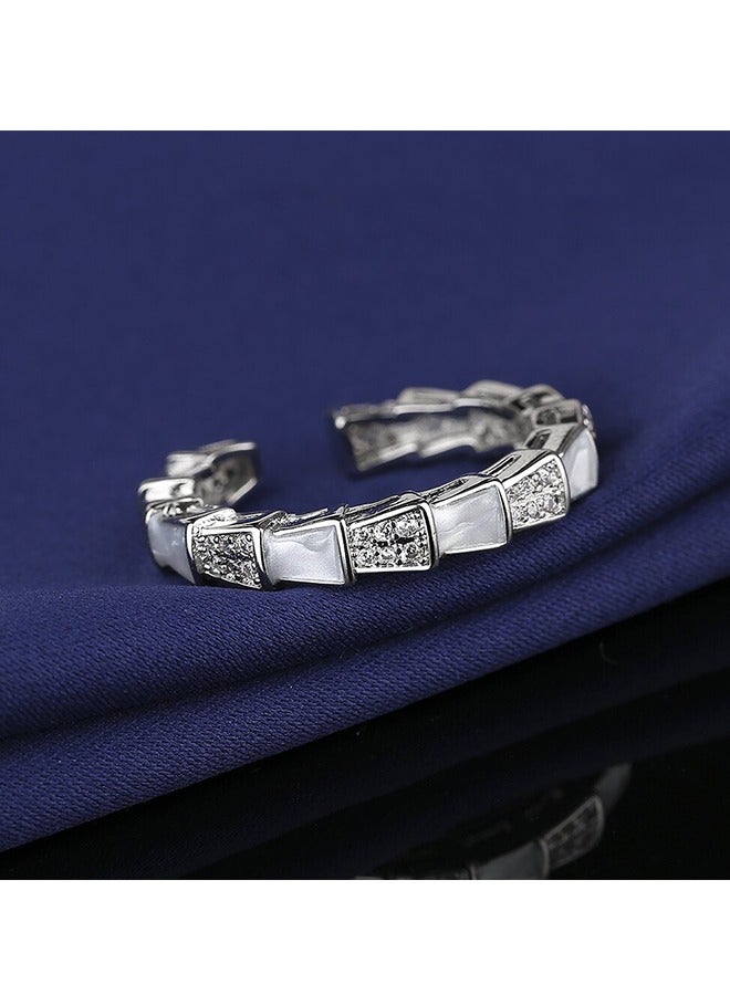 بيوند خاتم عقدة متقاطعة، خاتم ياقوت تيتانيوم مضاد للبهتان، خاتم فاخر للنساء والرجال (فضي) - Image 4