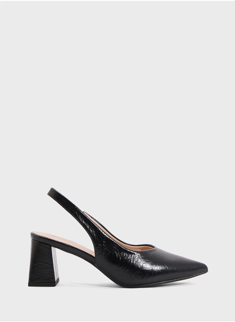 ELLA Block Heeled Slingback  Pump