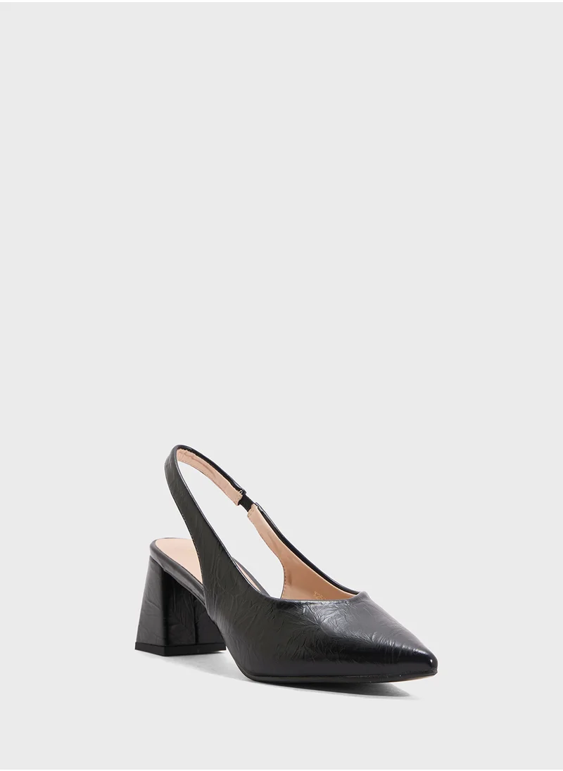 ELLA Block Heeled Slingback  Pump