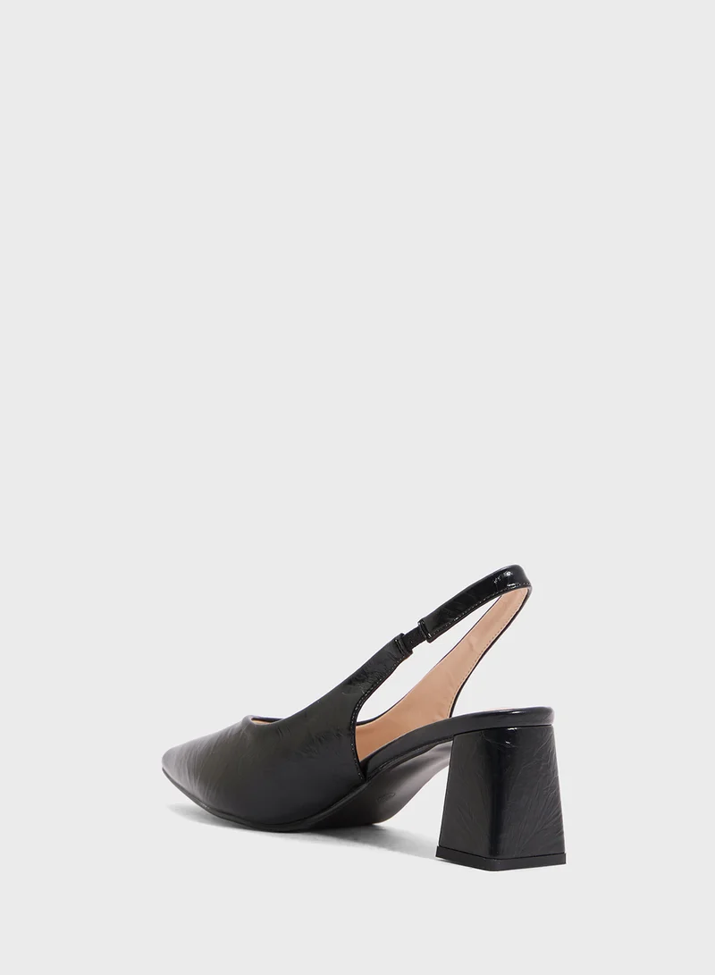 ELLA Block Heeled Slingback  Pump