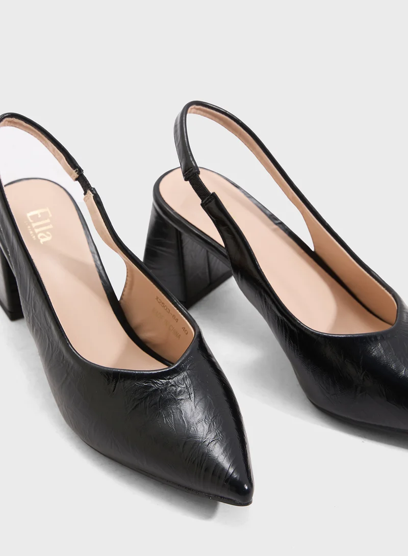 ELLA Block Heeled Slingback  Pump
