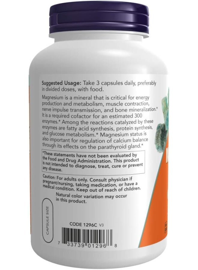 now سترات المغنيسيوم، 400 ملليجرام 240 كبسولة نباتية - Image 3