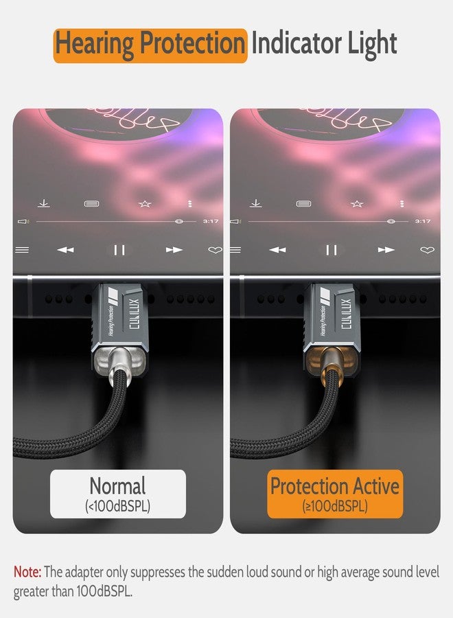 Cubilux USB C to 3.5mm Audio Adapter with Hearing Protection Technology, Type C Headphone Adapter Compatible with iPhone 16/15 Pro Max, iPad Pro, Galaxy S25/S24/S23, Pixel 9/8/7 Pro Android - Image 3