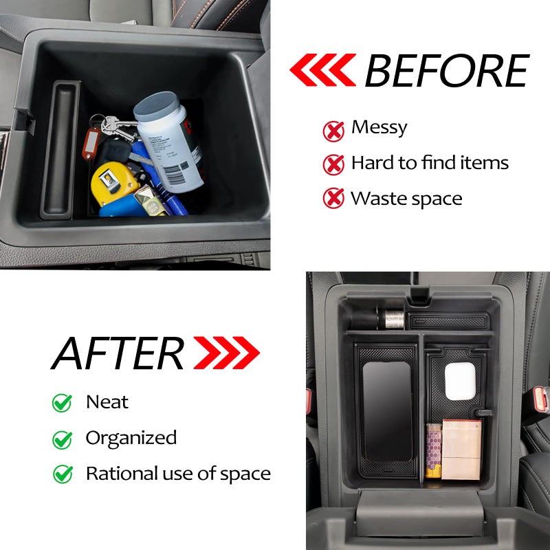 Neepiar Center Console Organizer Tray Compatible with 2023-2026 Honda Pilot, 2024-2026 Honda Ridgeline/Passport Insert Storage Organizer Interior Divider Accessories (Armrest storage Tray) - Image 5