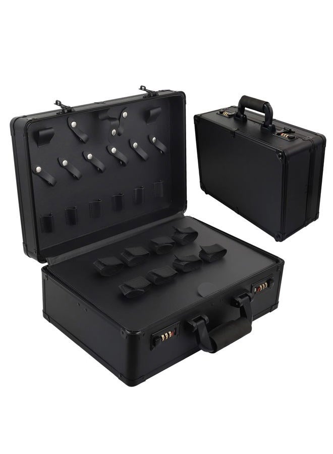 Kinglioncase Professional Barber Case, Stylist Tools Storage, Protable Protable Barber Organizer for Hair Styling Tools Display., Black, L15.7xW12xH6.1 inches - Image 2