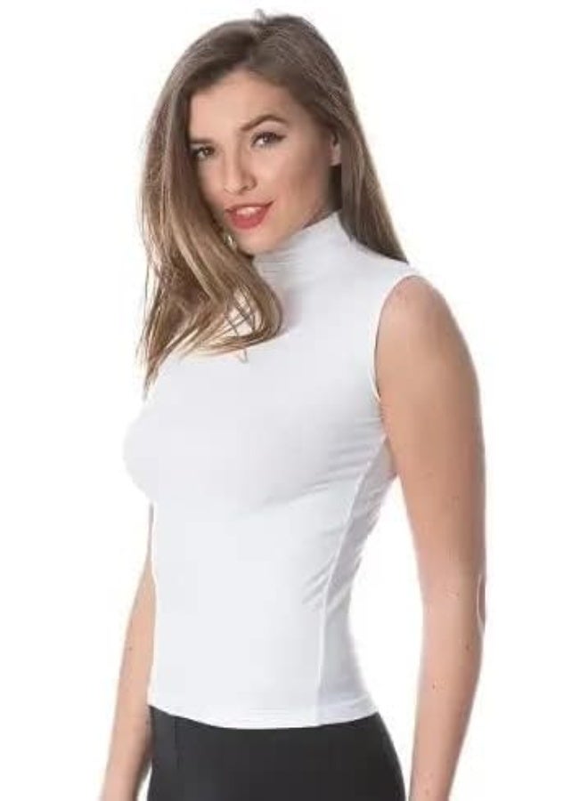Hanady Women's sleeveless cotton lycra top with a slim fit and adjustable thin straps, comfortable for everyday wear - Image 2