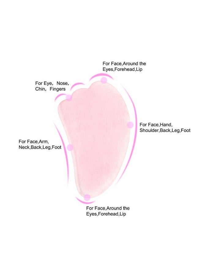 Jovivi - Natural Rose Quartz Stone Gua Sha Scraping Massage Tool Wingshape Healing Crystal Guasha Board Facial Massager Traditional Scraper Tool - Image 1