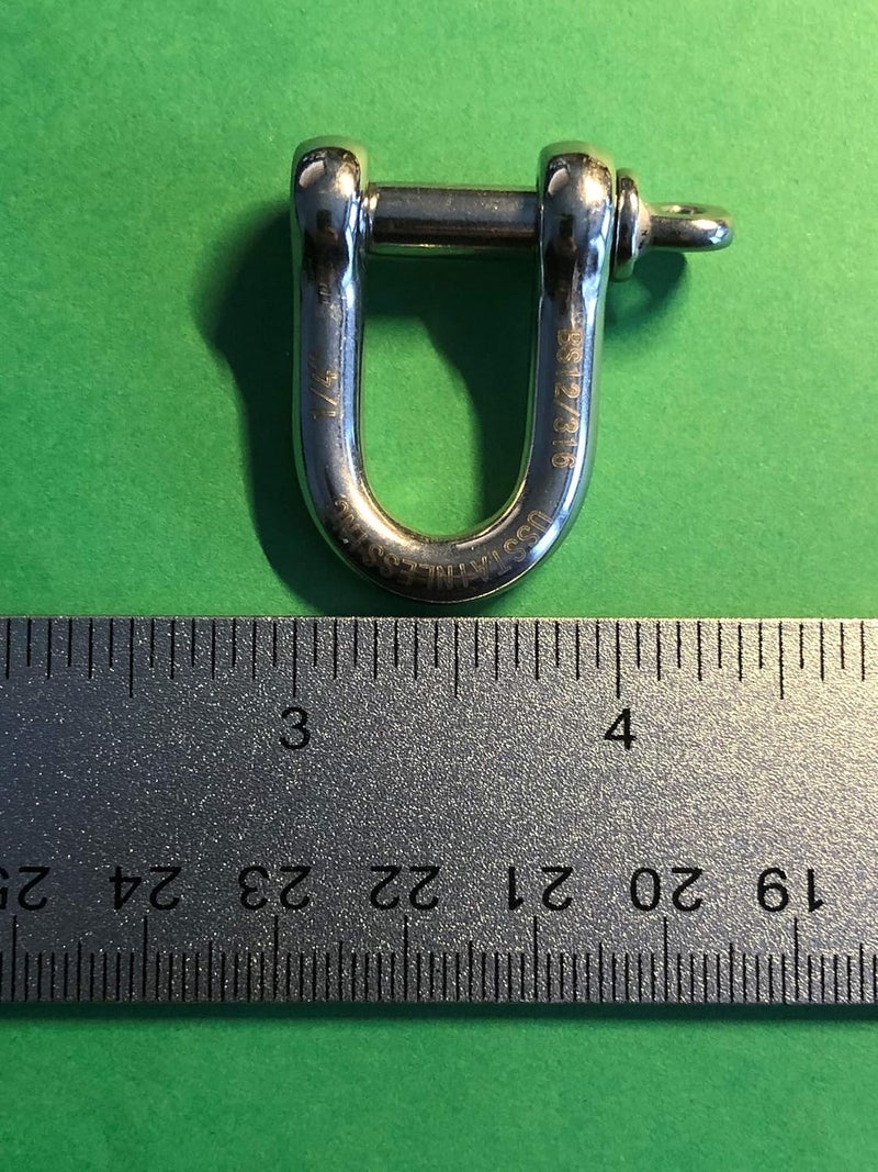 US Stainless 4 قطع دعامات د من الفولاذ المقاوم للصدأ 316 المصنوعة بالطرق البحرية 1/4" (6 مم) - Image 4