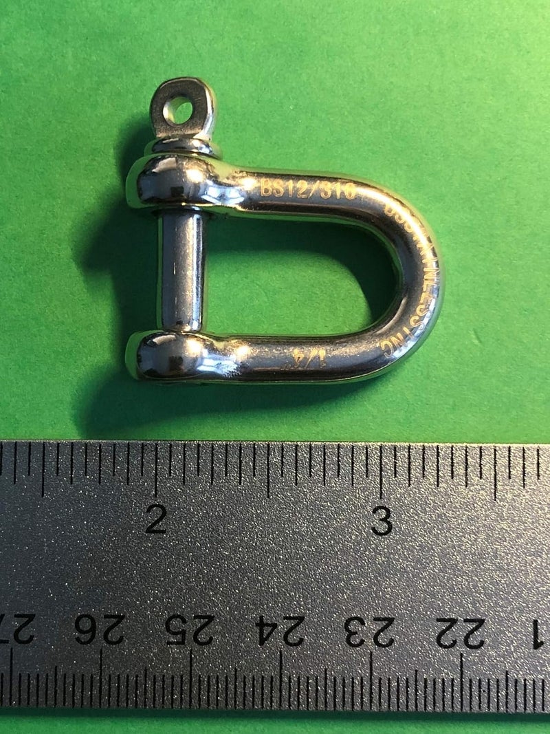 US Stainless 4 قطع دعامات د من الفولاذ المقاوم للصدأ 316 المصنوعة بالطرق البحرية 1/4" (6 مم) - Image 5