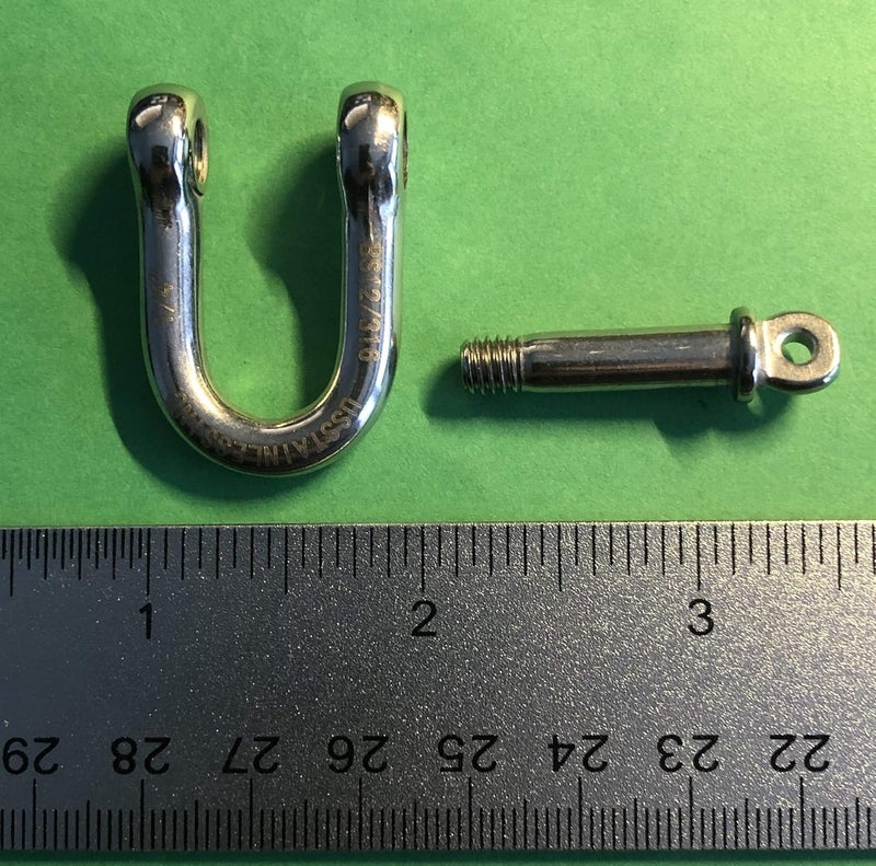 US Stainless 4 قطع دعامات د من الفولاذ المقاوم للصدأ 316 المصنوعة بالطرق البحرية 1/4" (6 مم) - Image 2