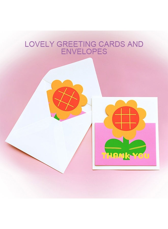 18Pcs بطاقات شكر مع غلاف، بطاقات تهنئة أزهار، 6 مختلفة تصميم أزهار فريد لطيف فقط بالنسبة لك بطاقات لبطاقة رسالة شكر رسالة دعوة - Image 2