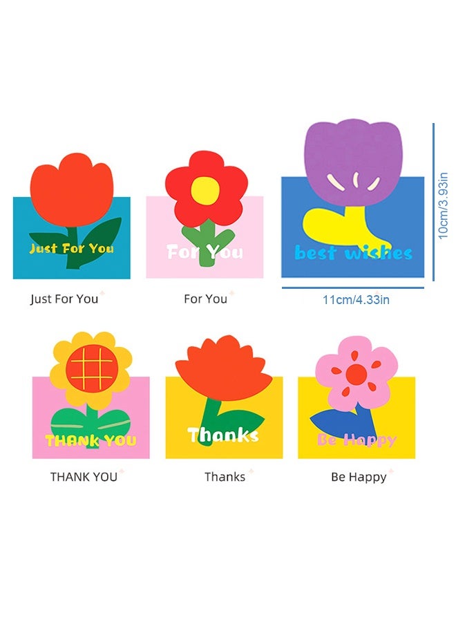 18Pcs بطاقات شكر مع غلاف، بطاقات تهنئة أزهار، 6 مختلفة تصميم أزهار فريد لطيف فقط بالنسبة لك بطاقات لبطاقة رسالة شكر رسالة دعوة - Image 5