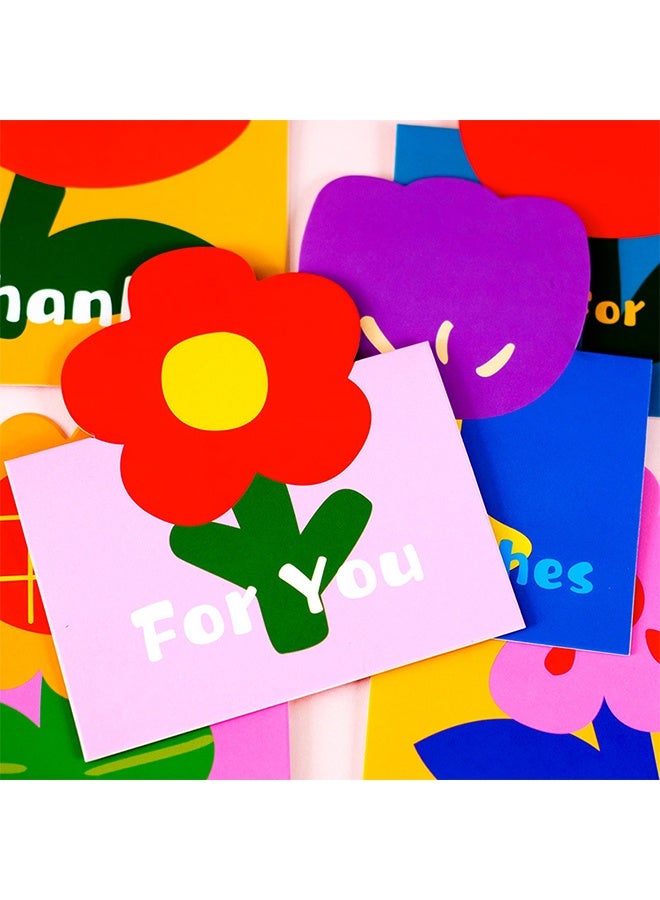 18Pcs بطاقات شكر مع غلاف، بطاقات تهنئة أزهار، 6 مختلفة تصميم أزهار فريد لطيف فقط بالنسبة لك بطاقات لبطاقة رسالة شكر رسالة دعوة - Image 3