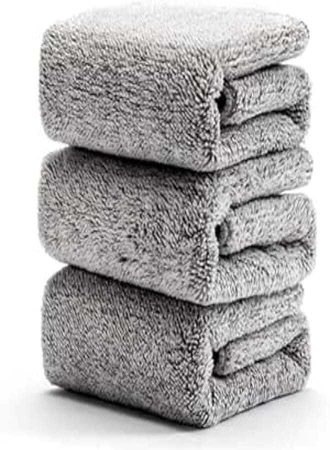 Set of 10 Cool Microfiber Towels 25x25 cm - High Quality. Perfect Cleaning Without Residue or Scratches Perfect for Kitchen, Car and Daily Cleaning - Gray. Generic