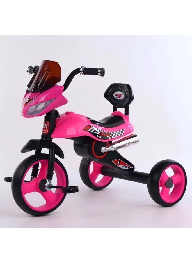 Baby Tricycle for Kids 2-4 Years | 3-Wheel Pedal Trike with Comfortable Seat | Durable Plastic & Steel Frame | Outdoor Ride-On Toy | Pink - Image 1