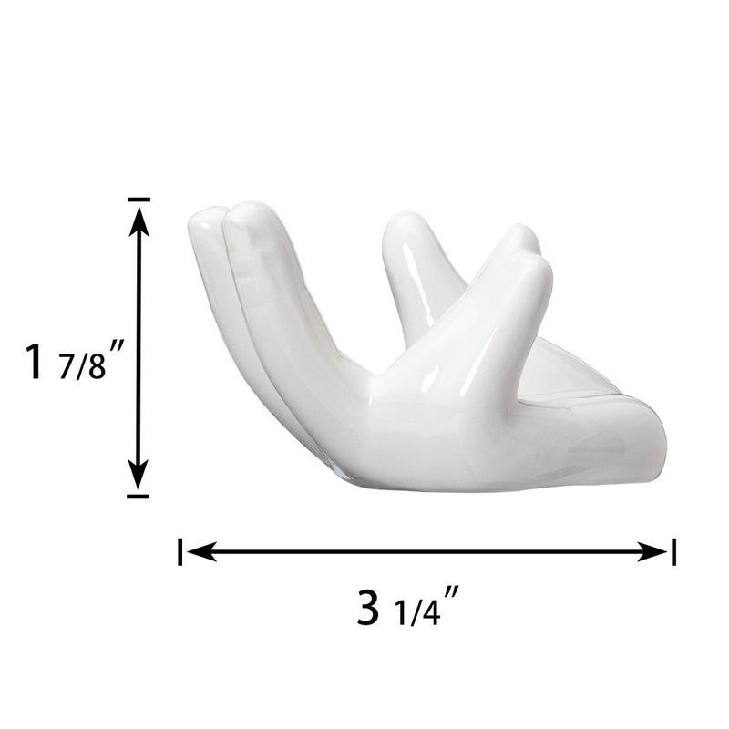 Dahey Air Plant Holder Cute Ceramic Mini Hand Shape Stand Airplants Tillandsia Small Container Pot Plant Decorative Home Decor for Desk Table Shelf,White,3 Packs - Image 5