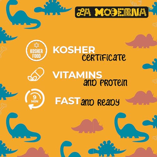 LA MODERNA, Kids Dinosaur Pasta, Bag, 7.05 oz (Pack of 1) - Made with Durum Wheat Semolina | Fun Shapes for Kids | Enriched with Iron & B Vitamins | Non-GMO | Kosher | Quick Family Meal - Image 3