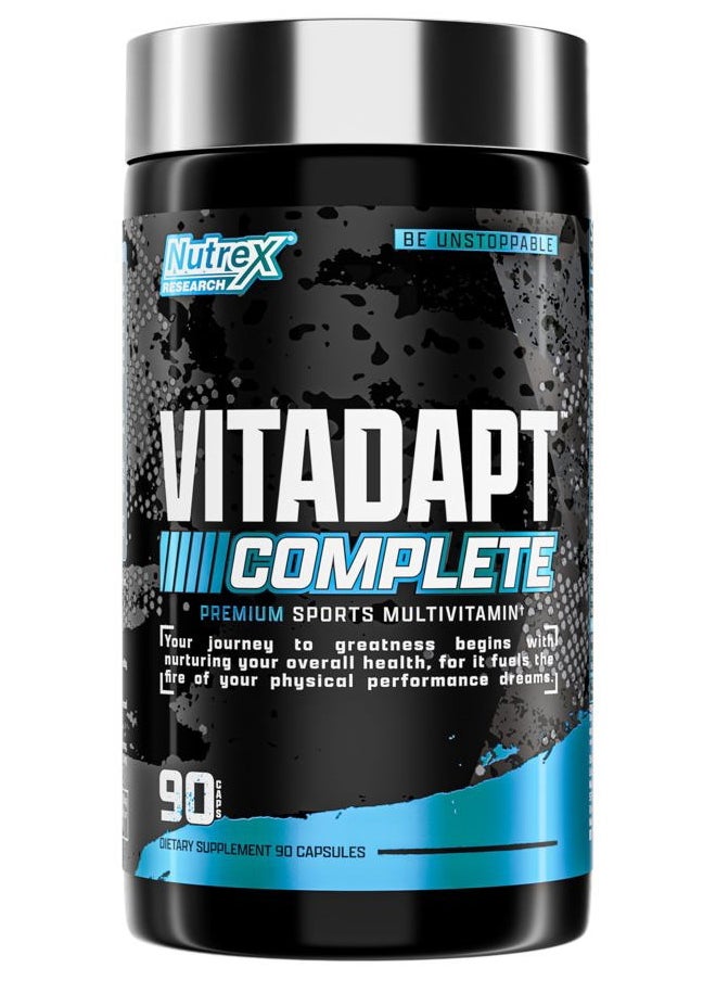 Nutrex Research Vitadapt Complete Sports Multivitamin for Men - 24 Vitamins, KSM-66 Ashwagandha and Minerals for Athletes - Mens Multivitamin (90 Capsules)  - Image 1