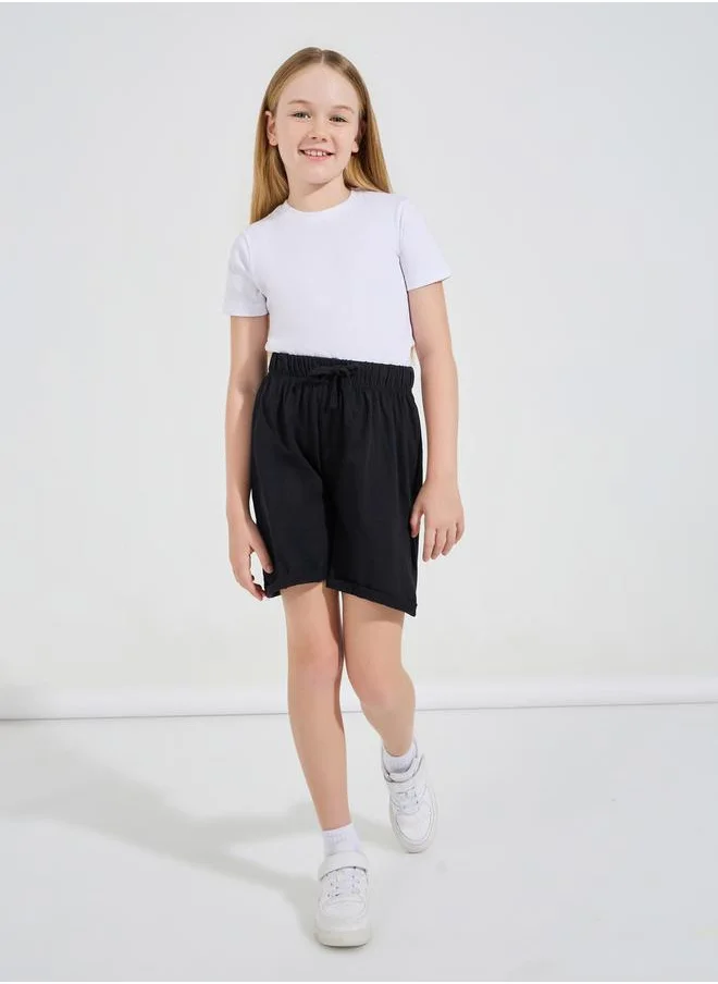 Styli Basic Shorts with Turn-Up Hem