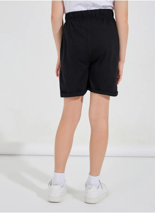 Styli Basic Shorts with Turn-Up Hem