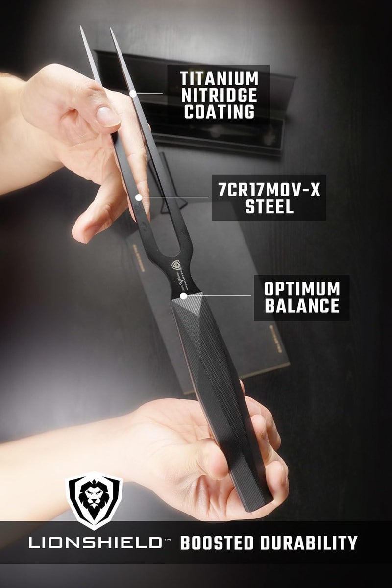 Dalstrong Meat Fork - 8.5 inch - Shadow Black Series - Black Titanium Nitride Coated - High Carbon 7CR17MOV-X Steel - Barbecue Carving Fork - Kitchen Utensils - Two Pronged Fork - NSF Certified - Image 5