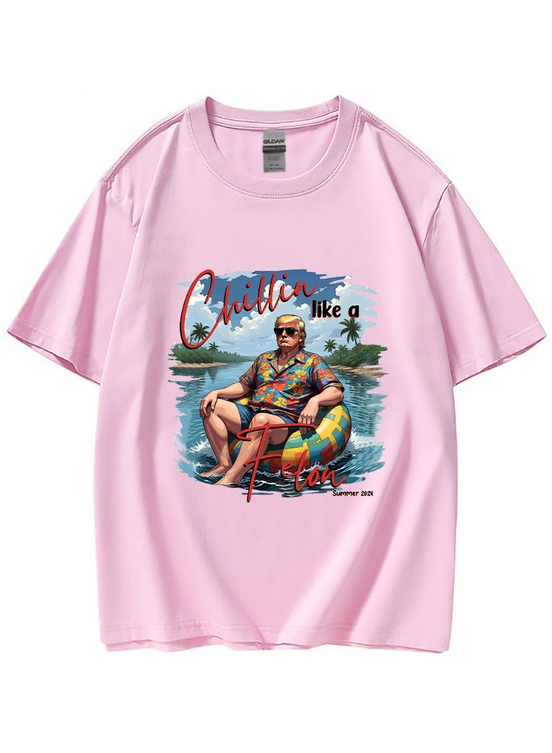 KUYING New Trump Print Short Sleeved Shirt