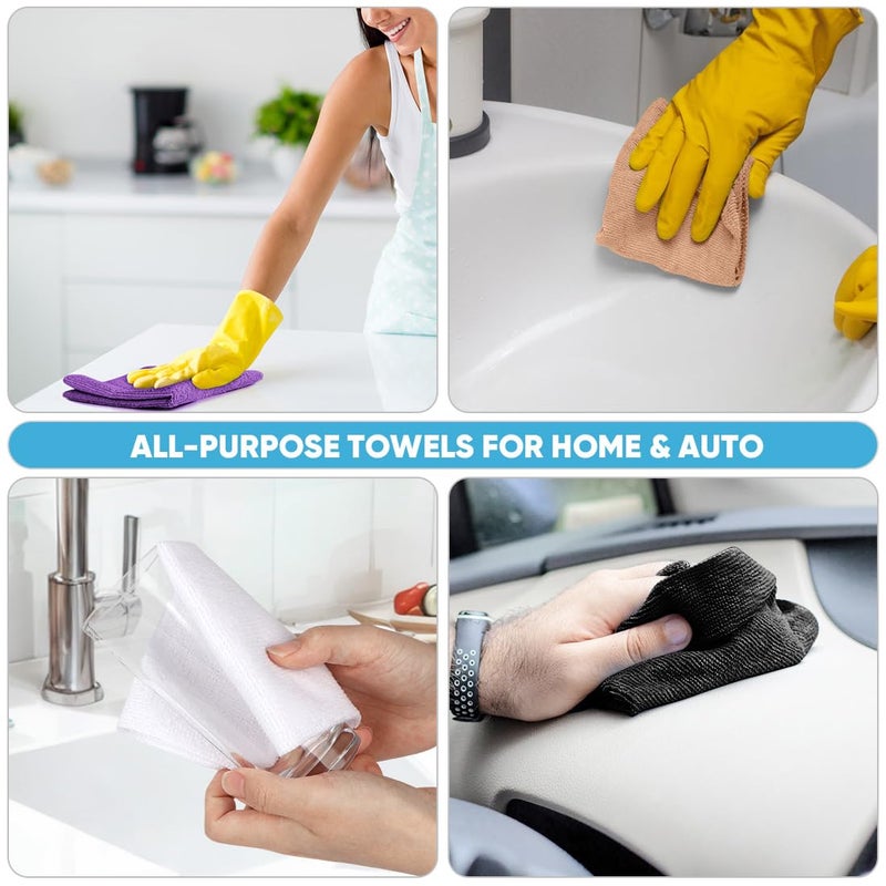 AIDEA Microfiber Cleaning Cloth Roll, 50PK, Reusable Paper Towels Tear Away Cloth, Microfiber Towels for Cars, Lint Free Cleaning Rags for House, Kitchen, Window, 11.5"Ã—11.5", Purple - Image 5