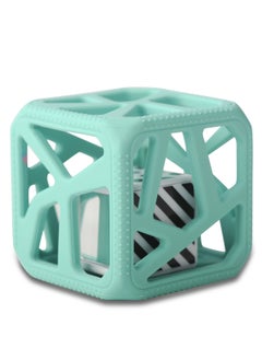 Malarkey Kids Chew Cube Baby Teether Rattle | Soft Food-Grade Silicone Teething Toy | BPA-Free | Stimulates Gripping & Motor Skills | 3M+ | Dimensions: L 8 x B 2 x H 10.5 cm  - Image 1