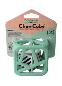 Malarkey Kids Chew Cube Baby Teether Rattle | Soft Food-Grade Silicone Teething Toy | BPA-Free | Stimulates Gripping & Motor Skills | 3M+ | Dimensions: L 8 x B 2 x H 10.5 cm  - Image 2